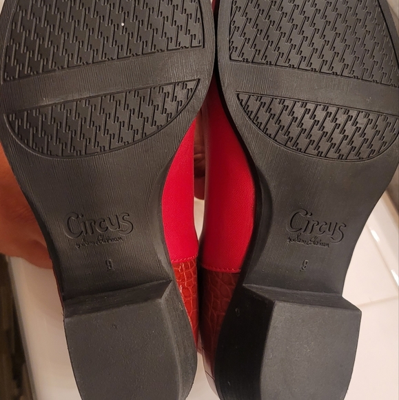 CIRCUS SAM EDELMAN Red Highland Studded Ankle Booties - Picture 5 of 6